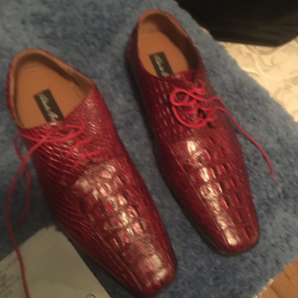 Men’s Alberto Fellini Alligator red dress shoes